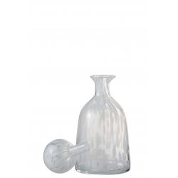 Carafe bouteille en verre transparent avec tache blanche