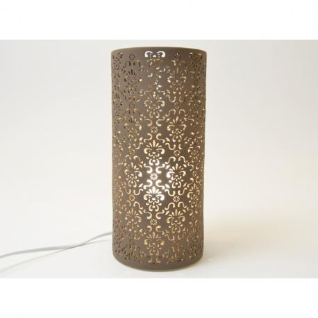 Lampe d'ambiance en porcelaine taupe Sypathie Lampe d'ambiance en porcelaine taupe Sypathie
