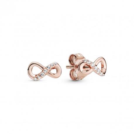 Boucles d'Oreilles Clous Infini Scintillant Couleur Rose PANDORA Boucles d'Oreilles Clous Infini Scintillant Couleur Rose PANDORA