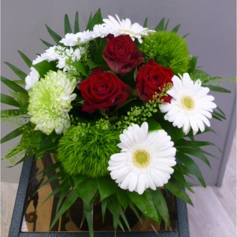 Bouquet rouge et blanc / Aux Fleurs d