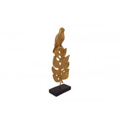 Statuette perroquet sur Monstera