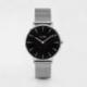 Montre Femme La Bohème Argentée Bracelet Milanais Fond Noir Cluse