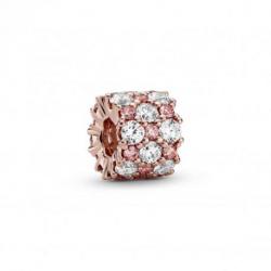 Charm Eclat Rose et Incolore PANDORA MOMENTS