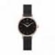 Montre Femme Boho Chic Noire Bracelet Milanais Fond Noir Cluse