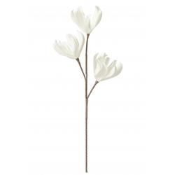 Fleur décorative blanche en mousse 3 têtes