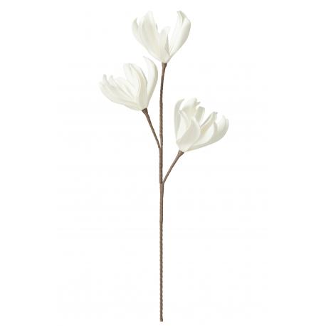 Fleur décorative blanche en mousse 3 têtes