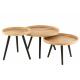 Table gigogne ronde en manguier naturel