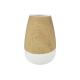 Grand vase céramique blanc et bois Boho