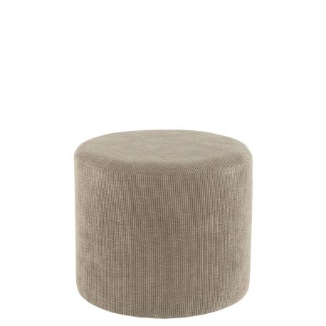 Pouf en velours côtelé gris