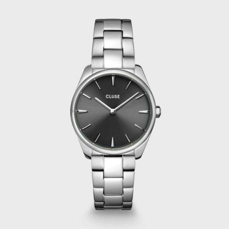 Montre Femme Féroce Petite Argentée et Bracelet Maillons Cluse Montre Femme Féroce Petite Argentée et Bracelet Maillons Cluse