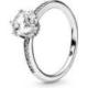 Bague Couronne Etincelante Incolore Couleur Argent et Pierres Oxydes de zirconium Taille 56