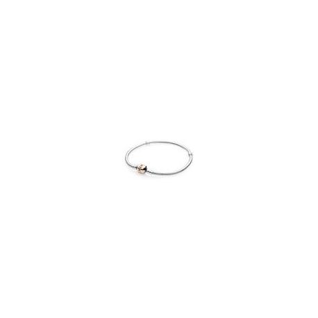 Bracelet Fermoir Classique Rose et Argent PANDORA MOMENTS Bracelet Fermoir Classique Rose et Argent PANDORA MOMENTS