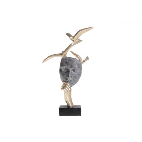 Sculpture homme oiseaux réflexion Sculpture homme oiseaux réflexion