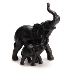 Statuette Maman et bébé Eléphant en promenade