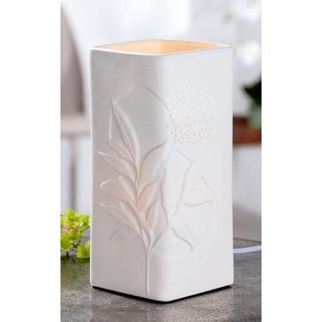 Lampe Porcelaine Fleurs carré
