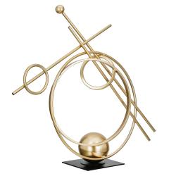 Sculpture en métal cercle doré