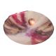 Plat en verre irisé rouge , perle et or