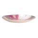 Plat en verre irisé rouge , perle et or