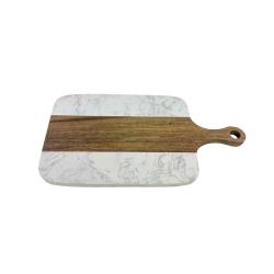 Planche Marbre blanc et acacia