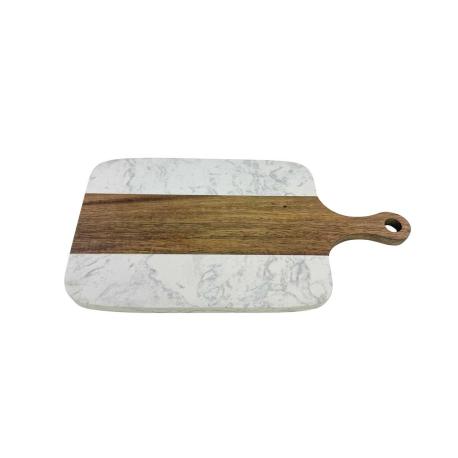 Planche Marbre blanc et acacia Planche Marbre blanc et acacia