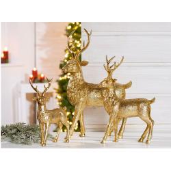 Statuette cerf en résine doré