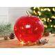 Pomme en verre rouge LED