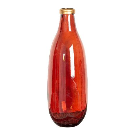 Vase bouteille en verre Ambre