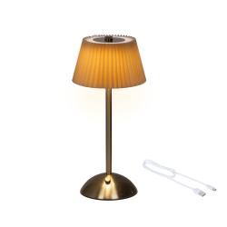 Lampe de table Plastique crème et métal doré