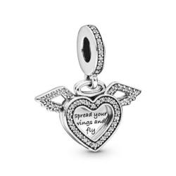 Charm Pendant Coeur et Ailes d'Ange PANDORA MOMENTS