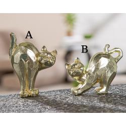 Statuette Chat en résine doré