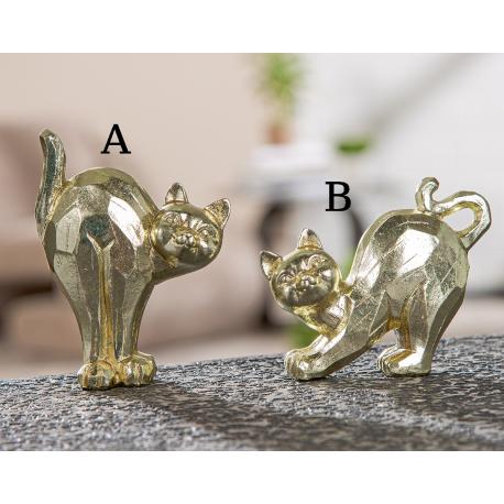 Statuette Chat en résine doré