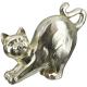 Statuette Chat en résine doré