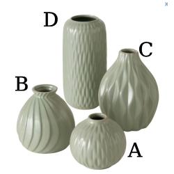 Vase Zalina en porcelaine vert mat