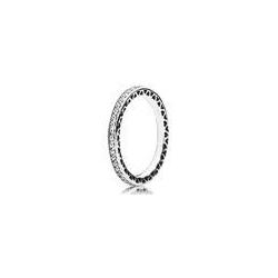 Pandora — Bague Scintillement & Cœurs Argent Massif — T.56