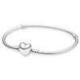 Bracelet Maille Serpent Fermoir Coeur Couleur ARGENT PANDORA MOMENTS Taille 21