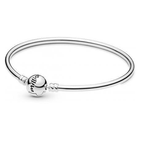 Bracelet Jonc Fermoir Classique Couleur Argent PANDORA MOMENTS Taille 17