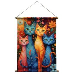 Kakémono Chats multicolore