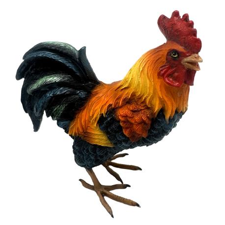 Statuette coq coloré