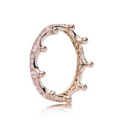 Pandora — Bague Couronne Scintillante Rose — T.52