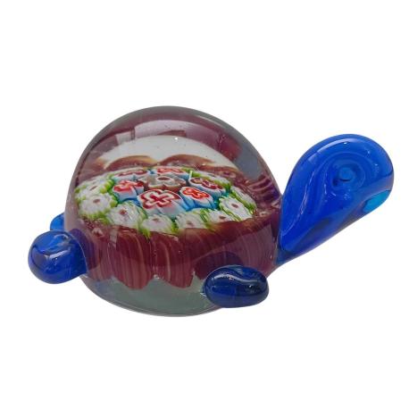Sulfure Tortue en verre bleu