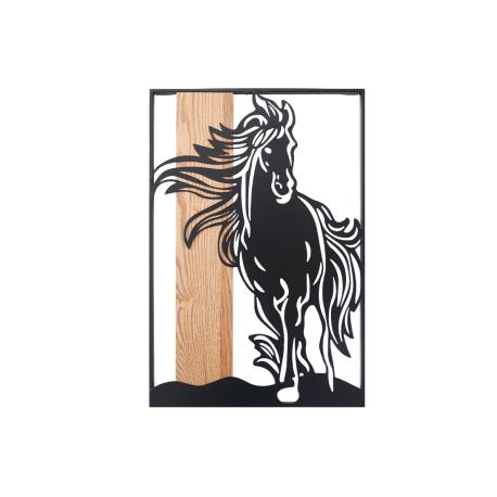 Décoration murale Cheval sur bois