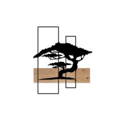 Décoration murale Arbre exotique sur bois