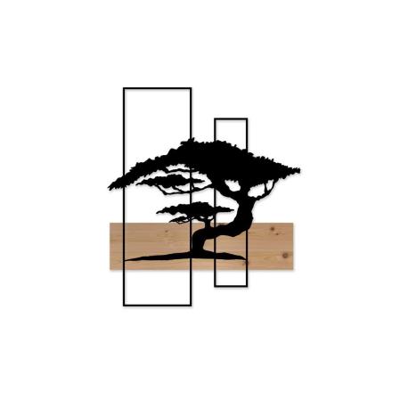 Décoration murale Arbre exotique sur bois