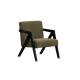 Fauteuil Velours Kaki et bois