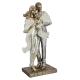 Sculpture Famille un enfant en résine doré et argenté