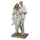 Sculpture Famille un enfant en résine doré et argenté