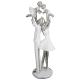 Statuette famille en résine blanc et argent