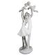 Statuette famille en résine blanc et argent