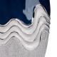 Vase Wavy en céramique argent et bleu