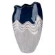 Vase Wavy en céramique argent et bleu